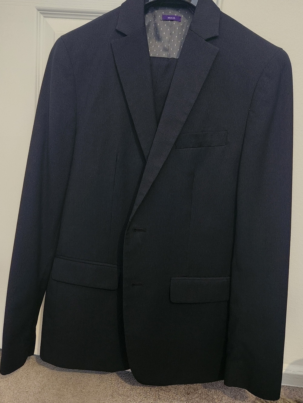 American Rag Navy Pinstripe Suit Jacket Size Small And Pants Set
